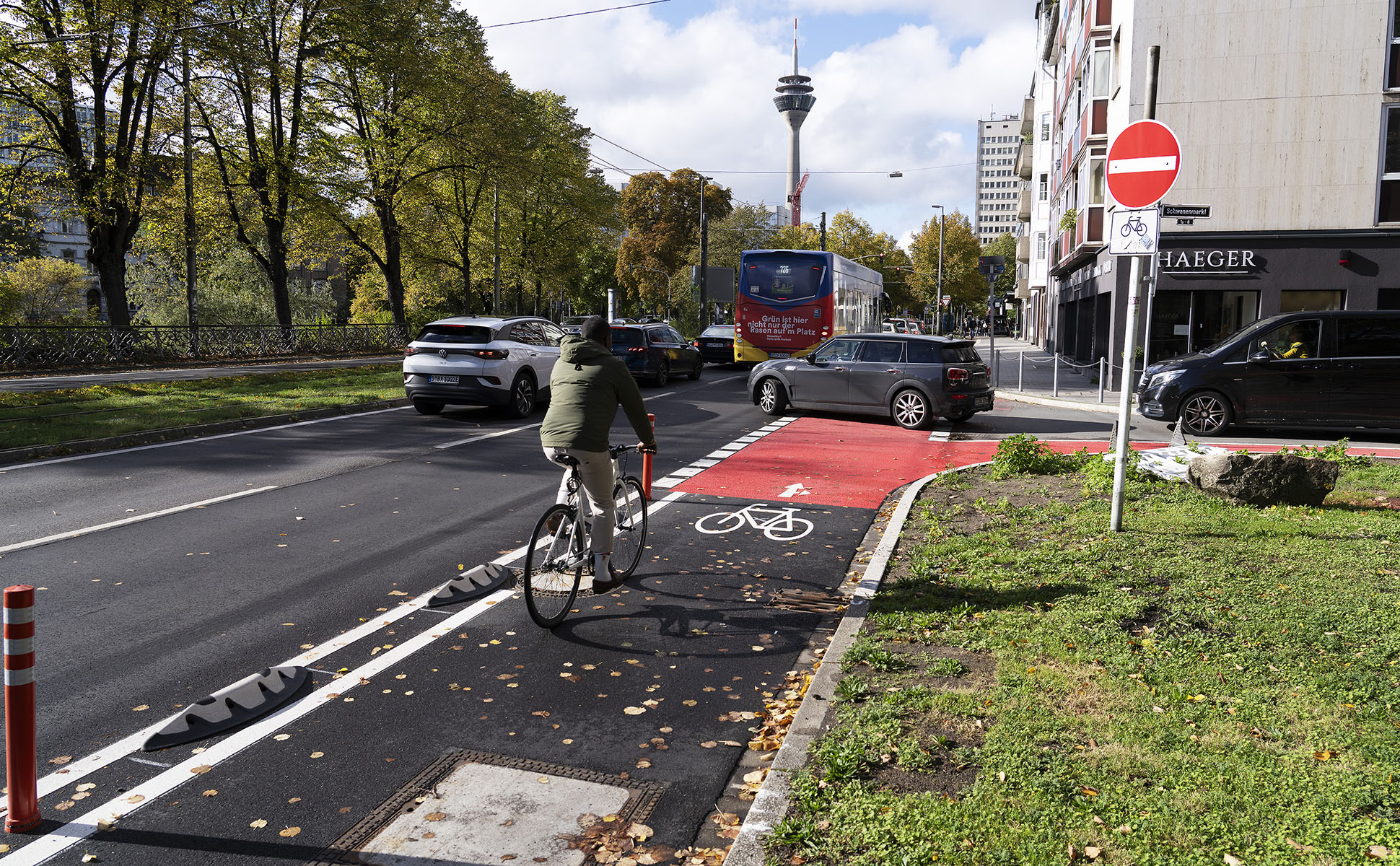 Fahrradweg in Düsseldorf