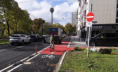 Fahrradweg in Düsseldorf